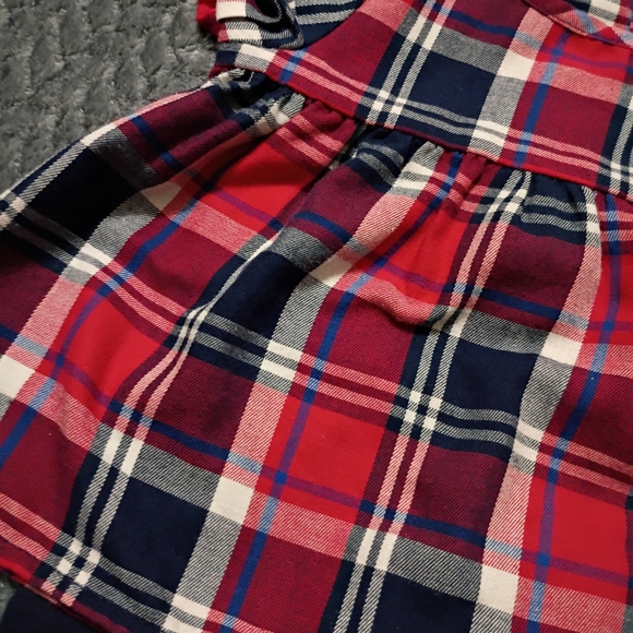 Plaid Dress with Navy Leggings - Picture 2 of 5